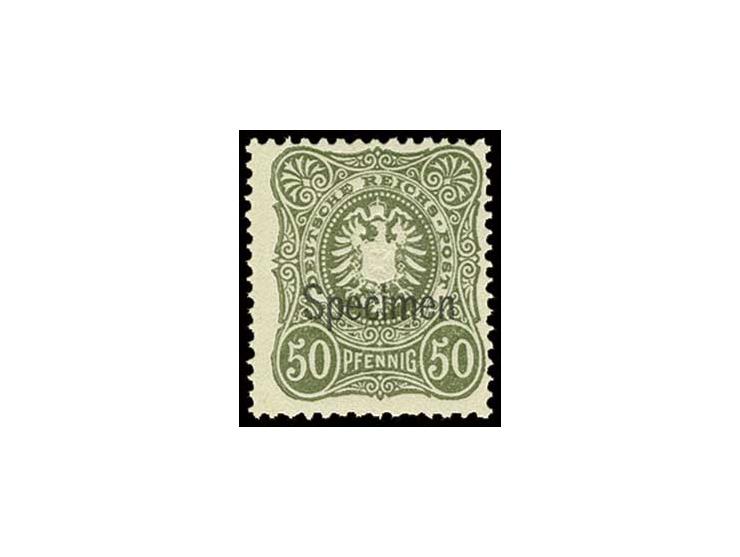 Spätauflagen: 3-50 Pfg. mit Aufdruck "Specimen" kpl., 3 und 20 Pfg. postfrisch, sonst ungebraucht, Pracht