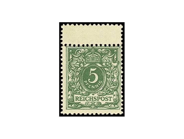 5 Pfg. grün mit oben Zwischensteg (zwischen Steg und Marke gefaltet), farbfrisch und gut gezähnt, postfrisch mit Falzspur im 