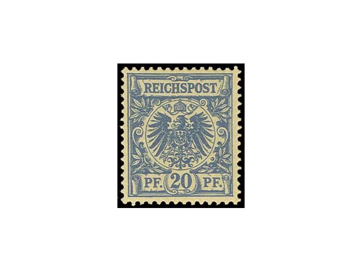 20 Pfg. lebhaftgrauultramarin, farbfrisch in typischer Farbnuance, gut gezähnt und zentriert, Kabinett, u.a. sign. Schultheiß