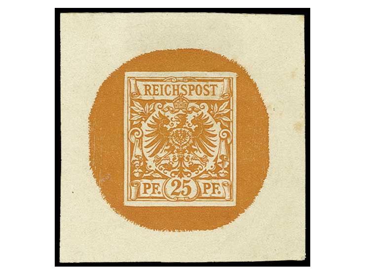 25 Pfg., Stempelabzug mit Schutzrand auf ungummiertem Papier im kleinen Blockformat