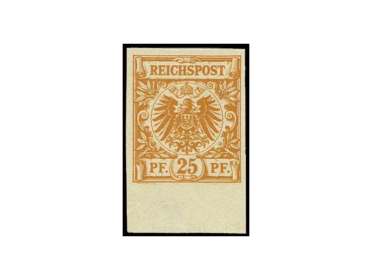 25 Pfg. gelborange, ungezähntes Unterrandstück, postfrisch, Kabinett, sign. Zenker BPP (Mi. 1000,-)