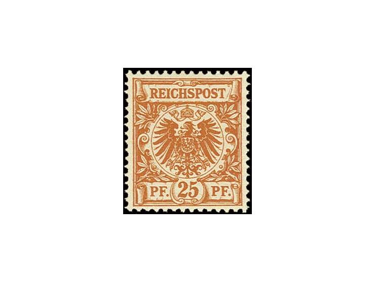 25 Pfg. dunkelorange mit Plattenfehler "I in REICHSPOST oben gespalten", postfrisch, Pracht, Fotobefund Wiegand BPP