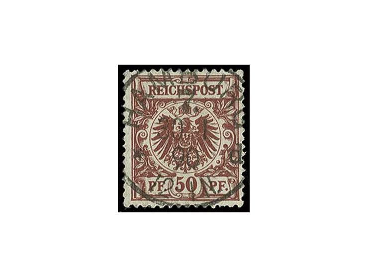 50 Pfg. bräunlichrot (feuerrot) bis lebhaftrotbraun kpl., gestempelt, alle sign. Zenker BPP mit Attest für 50 Pfg. weinrot (u