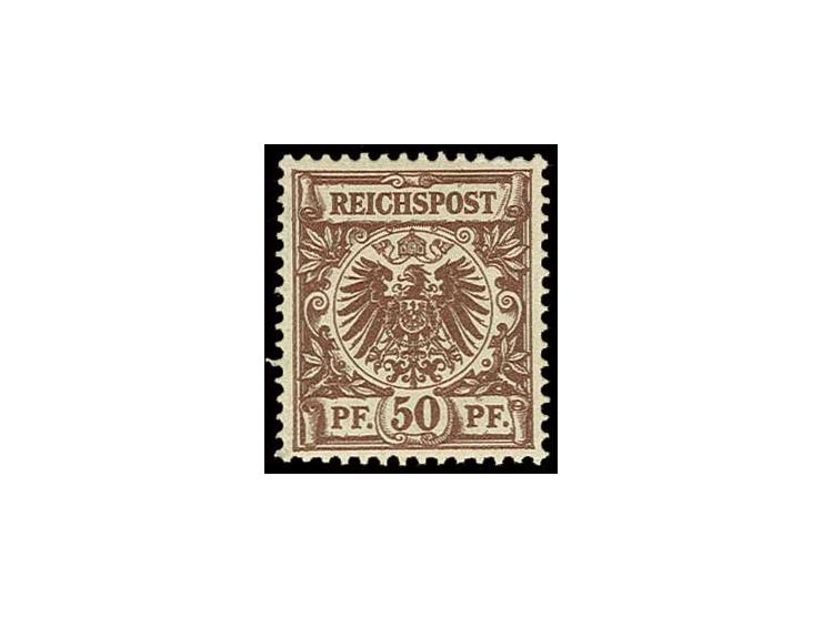 50 Pfg. dunkellilabraun, sehr farbfrisch, gut gezähnt und zentriert, postfrisch, Kabinett, Fotobefund Wiegand BPP (Mi. 500,-)