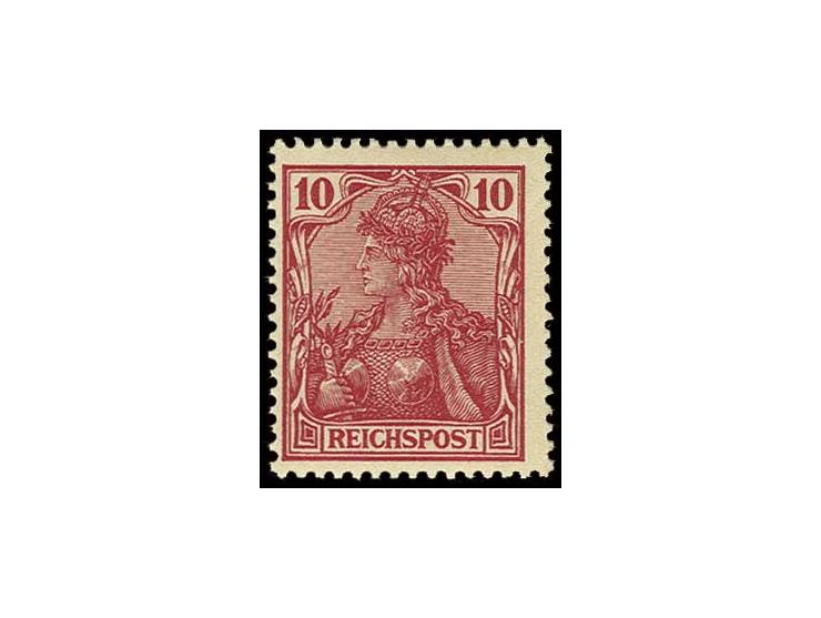 10 Pfg. dunkelrosarot, postfrisch, Pracht, Fotoattest Jäschke BPP (Mi. 1500,-)