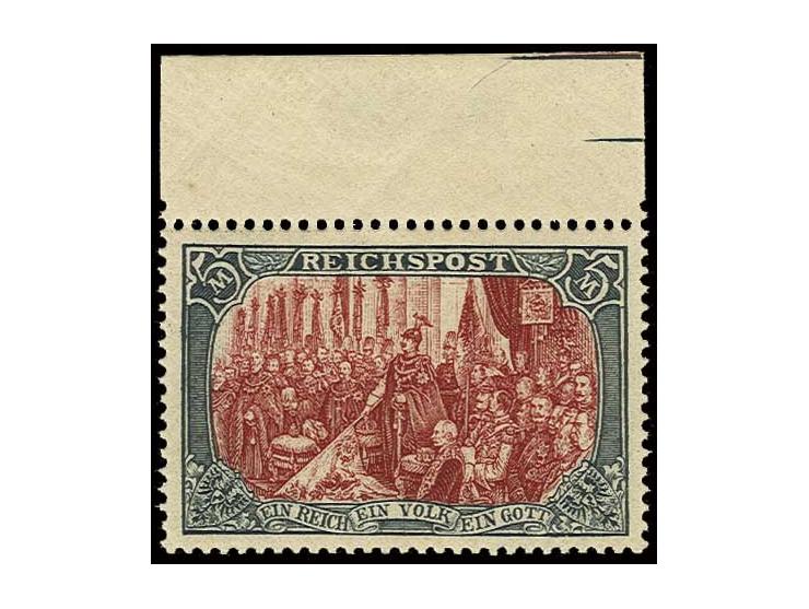 5 M., postfrisch mit Oberrand (dort Falzrest), unsign., Kabinett (Mi. 1.800,-)