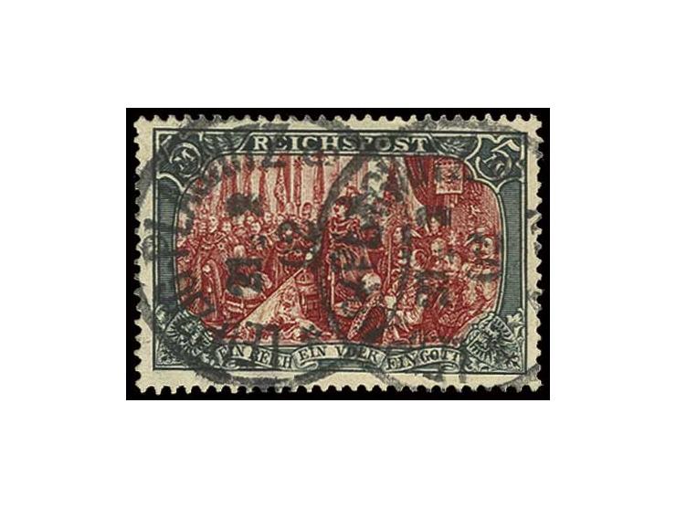 5 M. mit Nachmalung (früher als Type V katalogisiert), sauber gestempelt "LEIPZIG-PLAGNITZ 21.2.02", Kabinett, u.a. doppelt s