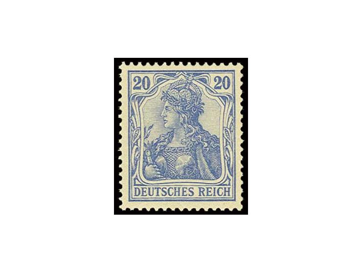 20 Pfg. grauultramarin, farbfrisch, gut zentriert und gezähnt, postfrisch, äußerst seltene Marke, Kabinett, Fotoattest Jäschk
