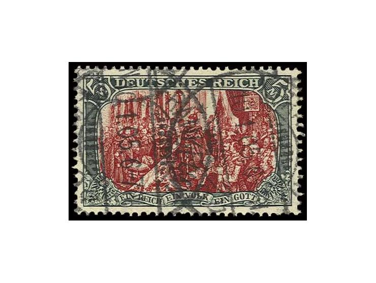 5 M. mit zwei sauberen Stempeln "FRANKFURT 10.1.05", Kabinett, doppelt sign. Pfenninger mit Befund (ex Sammlung Gubito)
