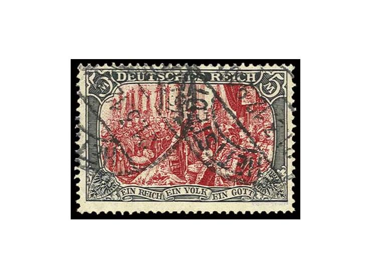 5 M., Ministerdruck in schwarzer Rahmenfarbe mit zwei Stempeln "HETTSTEDT 21.3.12", Pracht (Mi. 2.000,-) (ex Sammlung Gubito)