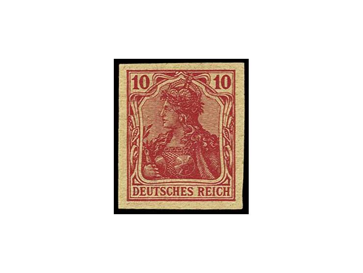 5 und 10 Pfg., ungezähnte Andrucke auf gelblichem Papier, ungummiert, Kabinett (Mi. 300,-)