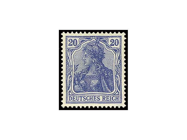 20 Pfg. violettultramarin, postfrisch mit kleiner, lt. Fotoattest Jäschke-L. BPP  herstellungsbedingter matter Streifung im G