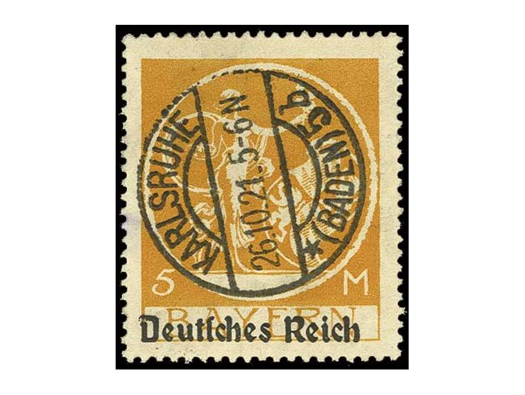 5 M. mit Plattenfehler XIII, gestempelt, Pracht, Fotokurzbefund Dr. Oechsner BPP