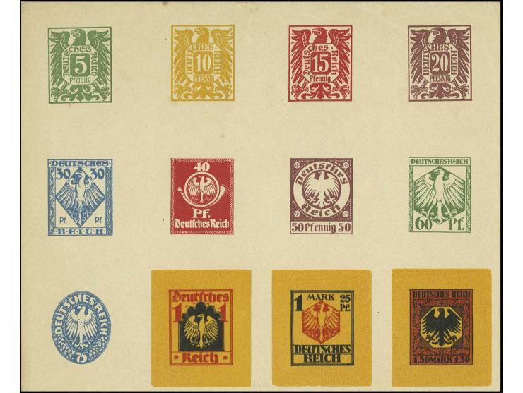 Amtlicher Wettbewerb für eine neue Dauerserie: Essays von E. und K. Seith, Nürnberg, 5 Pfg. - 1,50 M. kpl. im ungezähnten Kle
