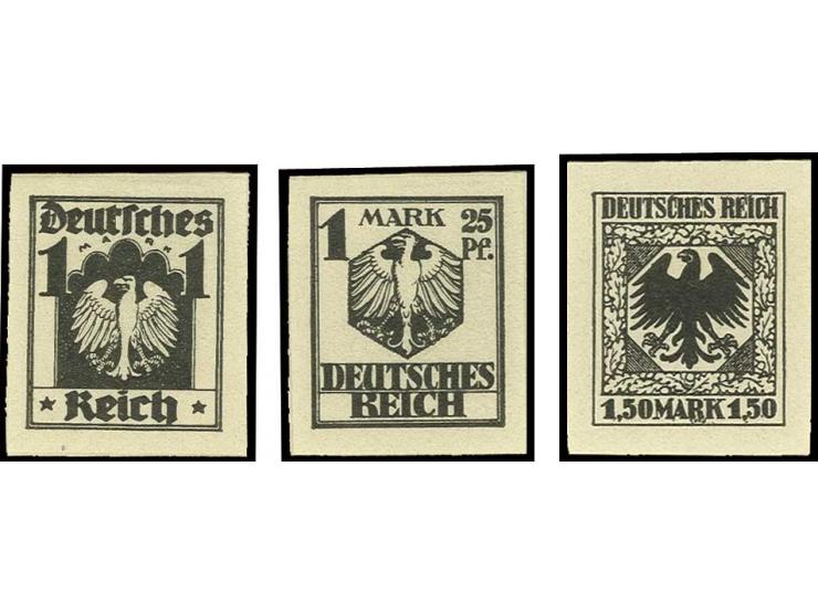 dito, als Einzelstücke in schwarz auf weißem Papier, ungummiert, Fotoattest Bechtold BPP (Theuss E1-12)