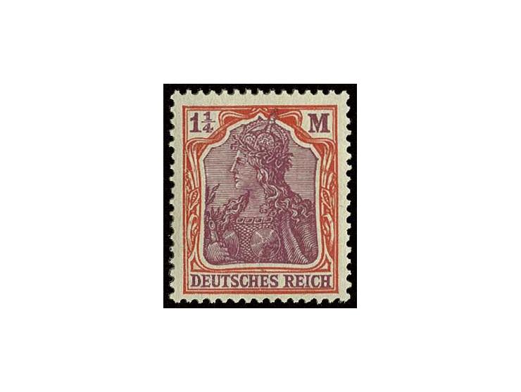 Germania 15, 20, 60 Pfg. (2 in verschiedenen Nuancen) sowie 1 und 1 1/4 M., alle mit senkrechter Gummiriffelung, postfrisch