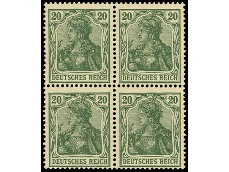 20 Pfg. dunkelblaugrün im 4er-Block, postfrisch, Kabinett, sign. Tworek BPP (Mi. 560,-)