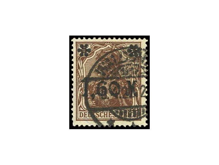 1,60 M. dunkelbraun, sauber gestempelt, Kabinett, sign. Infla Z (Mi. 550,-)
