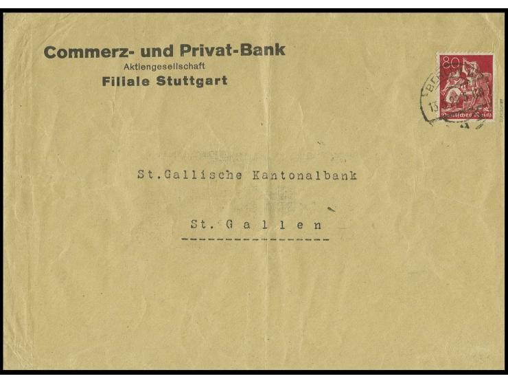 80 Pfg. als seltene Einzelfrankatur auf Drucksache (Brieffalte) von "BERLIN 13.5.22" in die Schweiz, sign. Düntsch und Infla