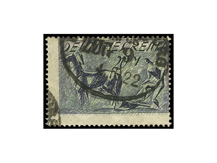 dito, entwertet mit Bahnpoststempel vom 4.10.22, sehr seltene Marke, Fotoattest Dr. Oechsner BPP (Mi. 5000,-)