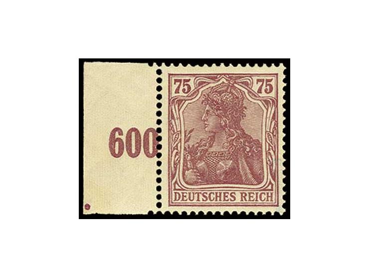 1922, Germania 75 Pfg. rosalila, postfrisches linkes Randstück, Luxus, sign. Oechsner BPP (Mi. 420,-)