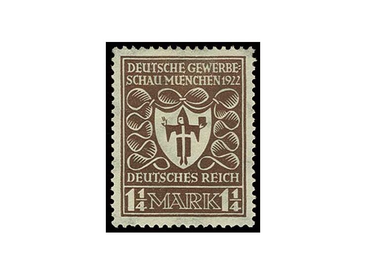 1 1/4 , 2, 3 und 4 M., Essays mit zwei statt einem Trennungsstrich hinter "GEWERBE", ungebraucht, Pracht, jeweils Fotoattest 