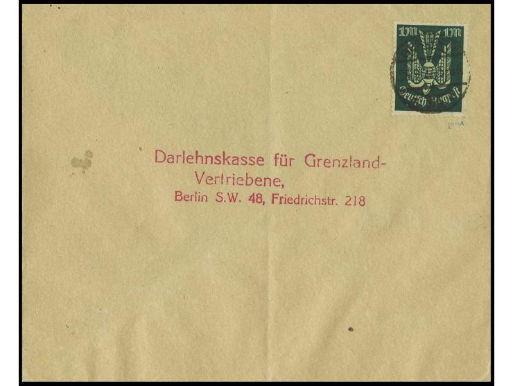1 M. als portogerechte Einzelfrankatur auf Ortsbrief von "BERLIN 26.9.22", Kabinett, sign. Düntsch und Infla