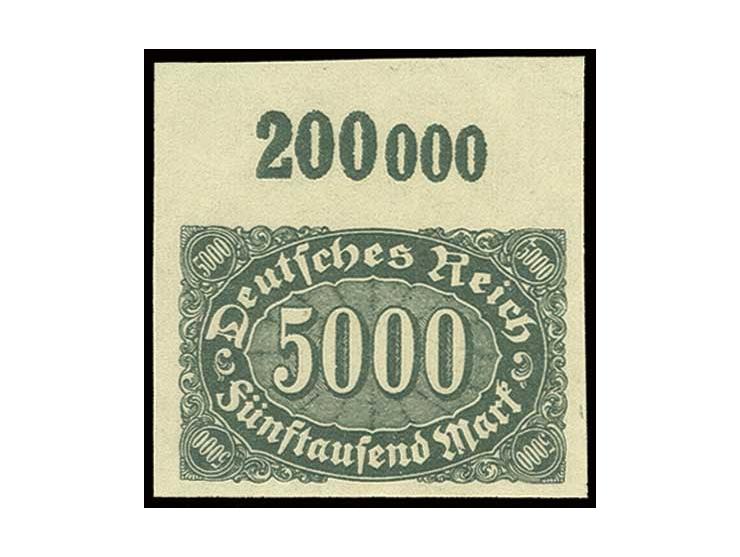 4000 M. sowie 5000 M. grauolivgrün, breitrandig ungezähnte Oberrandstücke, postfrisch, Pracht (Mi. 400,-)