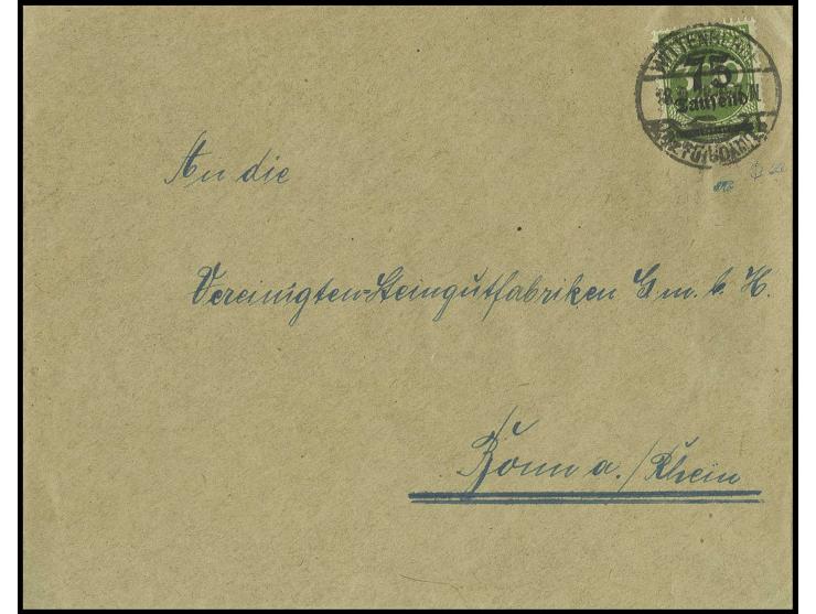 75 Tsd. auf 300 M., seltene portogerechte Einzelfrankatur auf Brief von "WITTENBERGE 18.9.23" nach Bonn, u.a. sign. Infla
