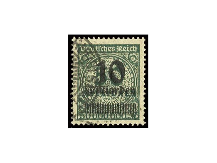 10 Mrd. auf 50 Mio. M. schwarzopalgrün mit Teilstempel "RUDOLSTADT", farbfrisch in tadelloser Erhaltung, Fotoattest Dr. Oechs