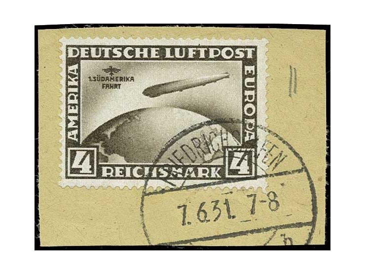 2 und 4 M., gestempelt, letztere auf Briefstück, Kabinett (Mi. 800,-) (ex Sammlung Gubito)