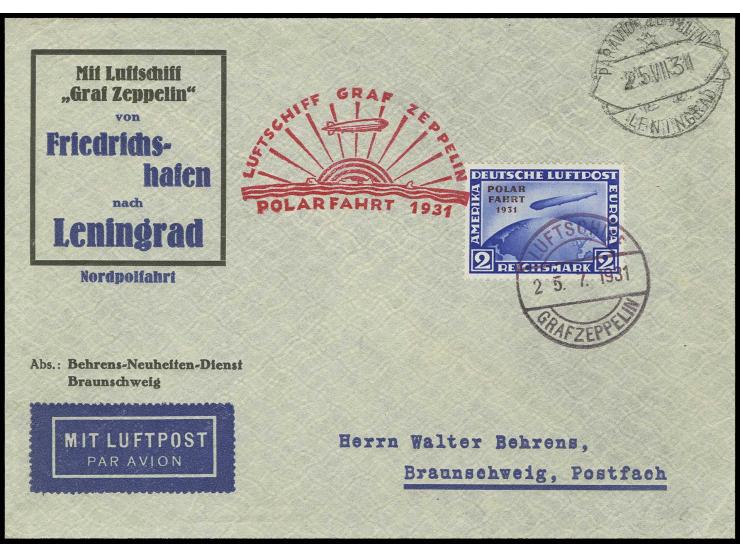 2 M. auf Bordpostbrief der Polarfahrt bis Leningrad, Pracht (Mi. 2200,-)