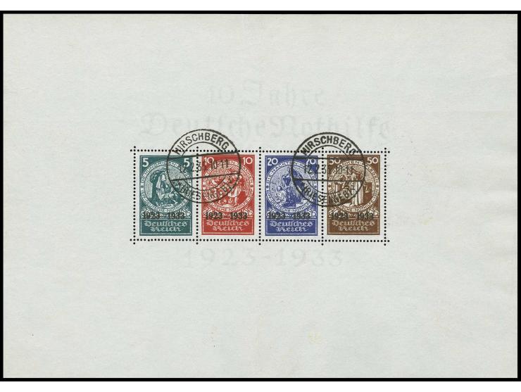 dito, mit zwei sauberen Stempeln "HIRSCHBERG 12.2.35", bis auf schwache waagerechte Bugspur und winzige gelbliche Fleckchen i