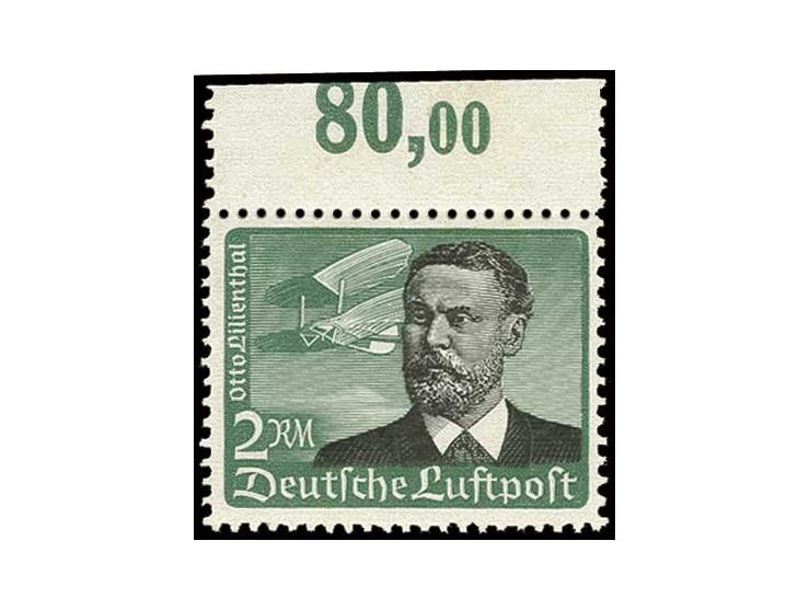 waagerechte Gummiriffelung: 5 Pfg.-3 M. kpl., dabei 2 M. Oberrandstück (Rand gering verkürzt), postfrisch, Kabinett (Mi. 5400