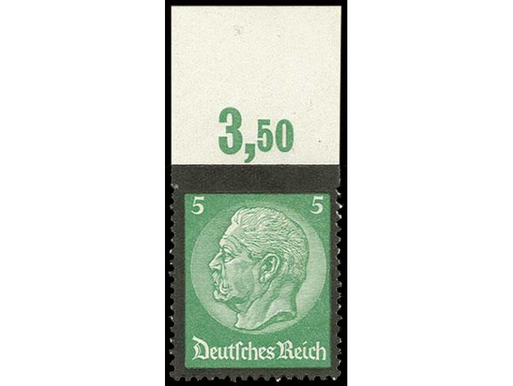 Hindenburg Trauer 5 Pfg., oben ungezähntes Oberrandstück, postfrisch, Luxus (Mi. 1000,-)