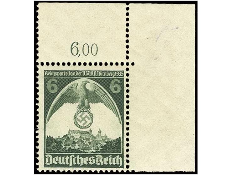 Parteitag mit verkehrtem Wasserzeichen: 6 Pfg., rechtes oberes Eckrandstück, postfrisch, Kabinett, private Signatur (Mi. 1800