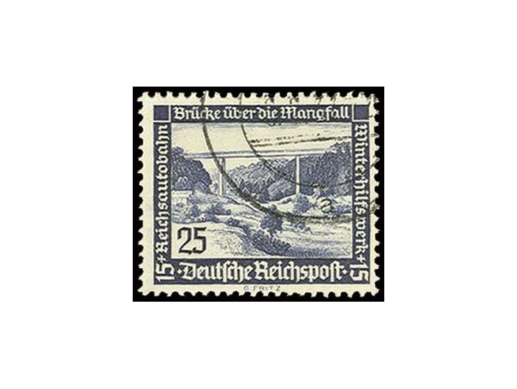 WHW 25 Pfg. mit senkrechter Gummiriffelung, gestempelt, Pracht, sign. Schlegel BPP (Mi. 480,-)