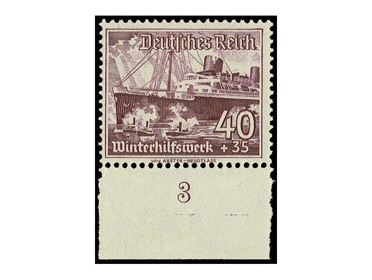 40 Pfg. mit senkrechter Gummiriffelung, postfrisches Unterrandstück, Luxus (Mi. 550,-)