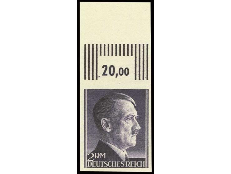Hitler 1-3 M., breitrandig ungezähnt, dabei 2 und 3 M. mit breitem Oberrand, postfrisch, Kabinett (Mi. 750,-)