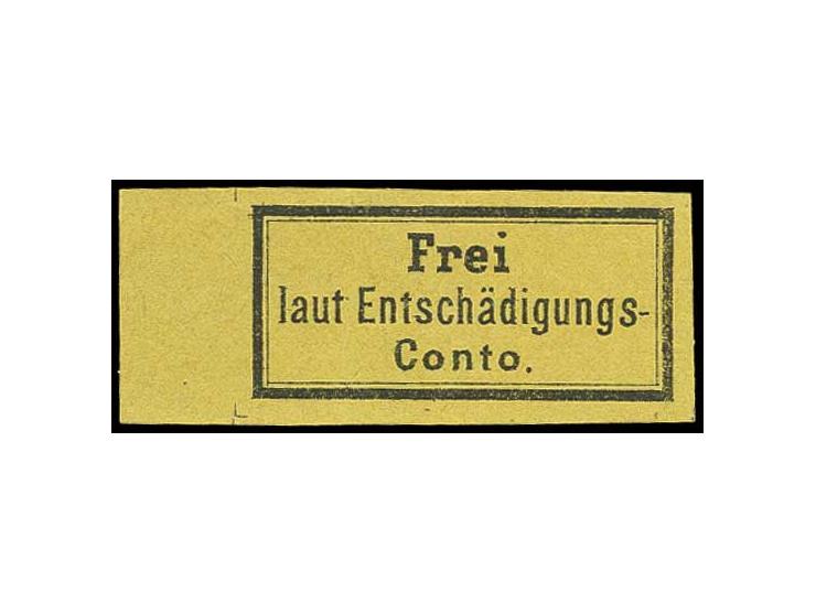 1874, Eisenbahn-Gebührenzettel vom linken Bogenrand mit Anlagewinkeln, allseits breitrandig, ungebraucht mit Originalgummi, w