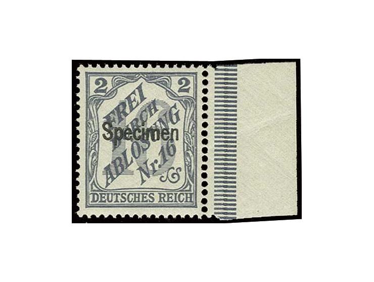 1905, Zähldienstmarken für Baden: 2-25 Pfg. mit Aufdruck "Specimen" kpl., postfrische linke Randstücke, Luxus, Fotoattest Dr.