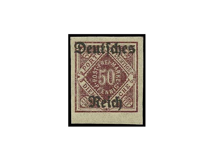 Württemberg Abschied, beide Ausgaben breitrandig ungezähnt kpl. (ohne unverausgabte 40 Pfg.), postfrisch, Kabinett (Mi. 2750,