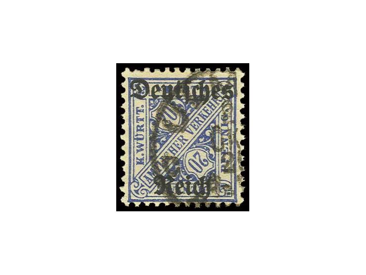 20 Pfg. mit Wz. Ringe, gestempelt "ULM 2. OKT. 20", Pracht, Fotobefund Dr. Oechsner BPP (Mi. 400,-)