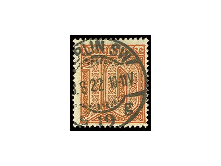 1921, 10 Pfg. orange mit sauberem Stempel "BERLIN SW 19/6.8.22", Kabinett, sign. Infla (Mi. 600,-)