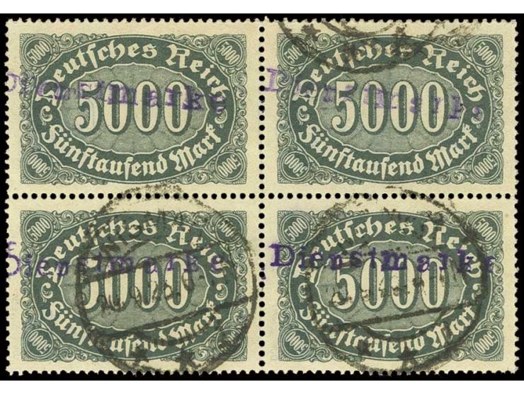WISMAR: 5000 M. im 4er-Block (ein kurzer Zahn) mit Stempel "WISMAR 20.9.23", u.a. sign. Infla (Mi. 600,-)