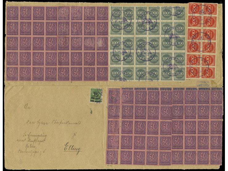 mit neuem Handstempel: 500 M. (12), 1000 M. (30) und 75 Tsd. auf 400 M. mit neuem Handstempel "Landrat Stuhm" vorder- und rüc
