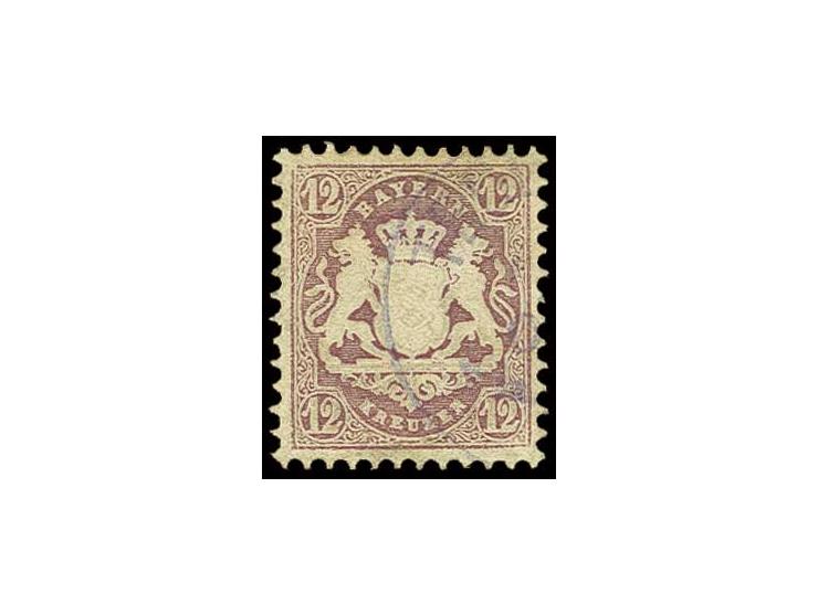1870, Wappen gezähnt mit Wz. X: 12 Kr. lila, farbffrisch und tadellos gezähnt mit zart aufgesetztem violettem DKr. von Tegern