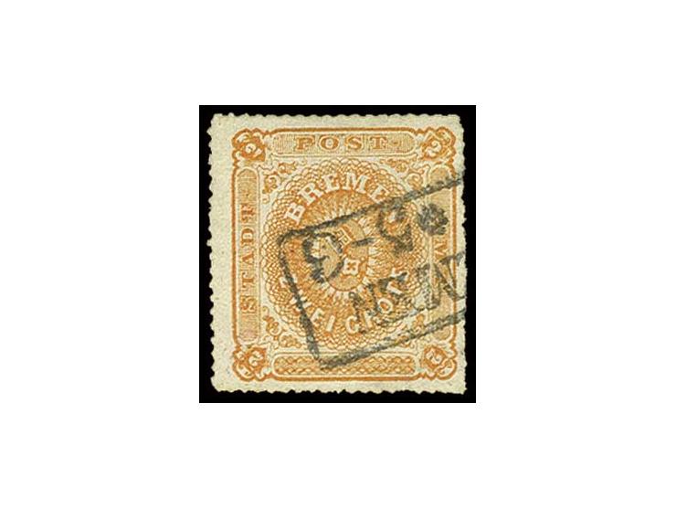 2 Gr. dunkelgelblichorange auf gestrichenem Papier, gestempelt, Pracht, sign. Thier und Grobe (Mi. 4.000,-) (ex Sammlung Gubi