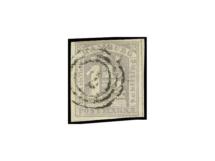 1864, 1 1/4 Sch. fliederfarben, voll- bis breitrandig mit Stempel "2" des dänischen Postamtes, Kabinett, u.a. doppelt sign. P