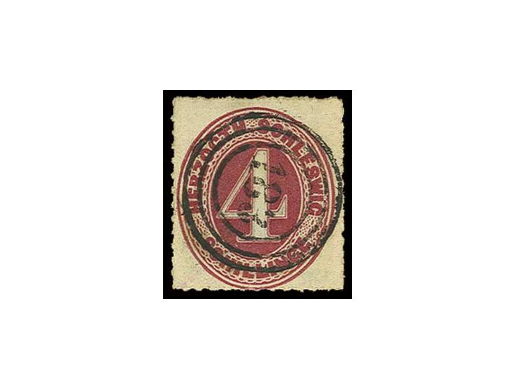"183" TÖNNING BAHNHOF, sauber und zentrisch auf 1864, 4 Sch. karminrot, Pracht, sign. W. Engel